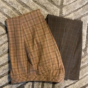 Two (2) J.Jill premium bi-stretch plaid ankle pants